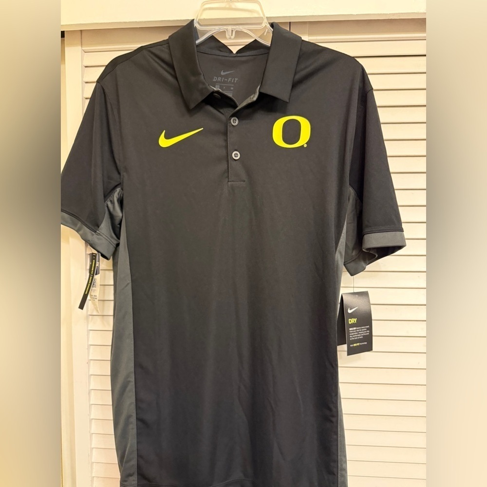 NIKE Black and Yellow OREGON DUCKS Men's Sz S Dri-fit Polo Shirt NEW with Tags